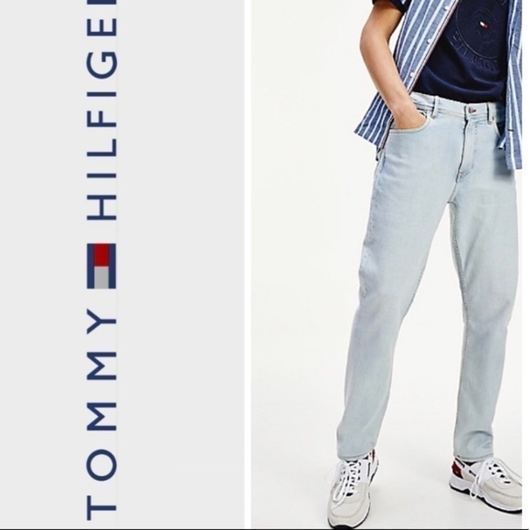 TOMMY HILFIGER 42 x 26 Light Wash Big Logo - Picture 1 of 9